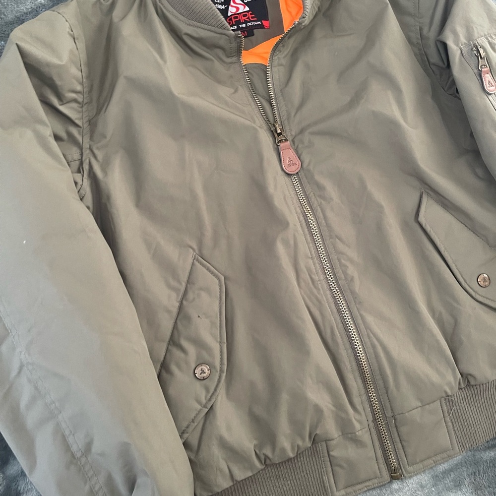 (SPIRE) Men's Oversized Heavyweight MA-1 Bomber Flight Jacket - Picture 10 of 15